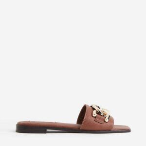 Never worn! H&M Leather Slide Sandals | Size 10